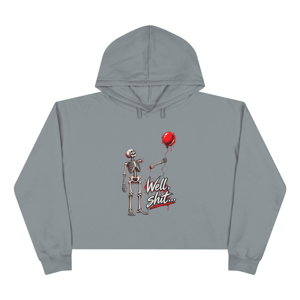 Well, Shit… Skeleton & Red Balloon Crop Hoodie