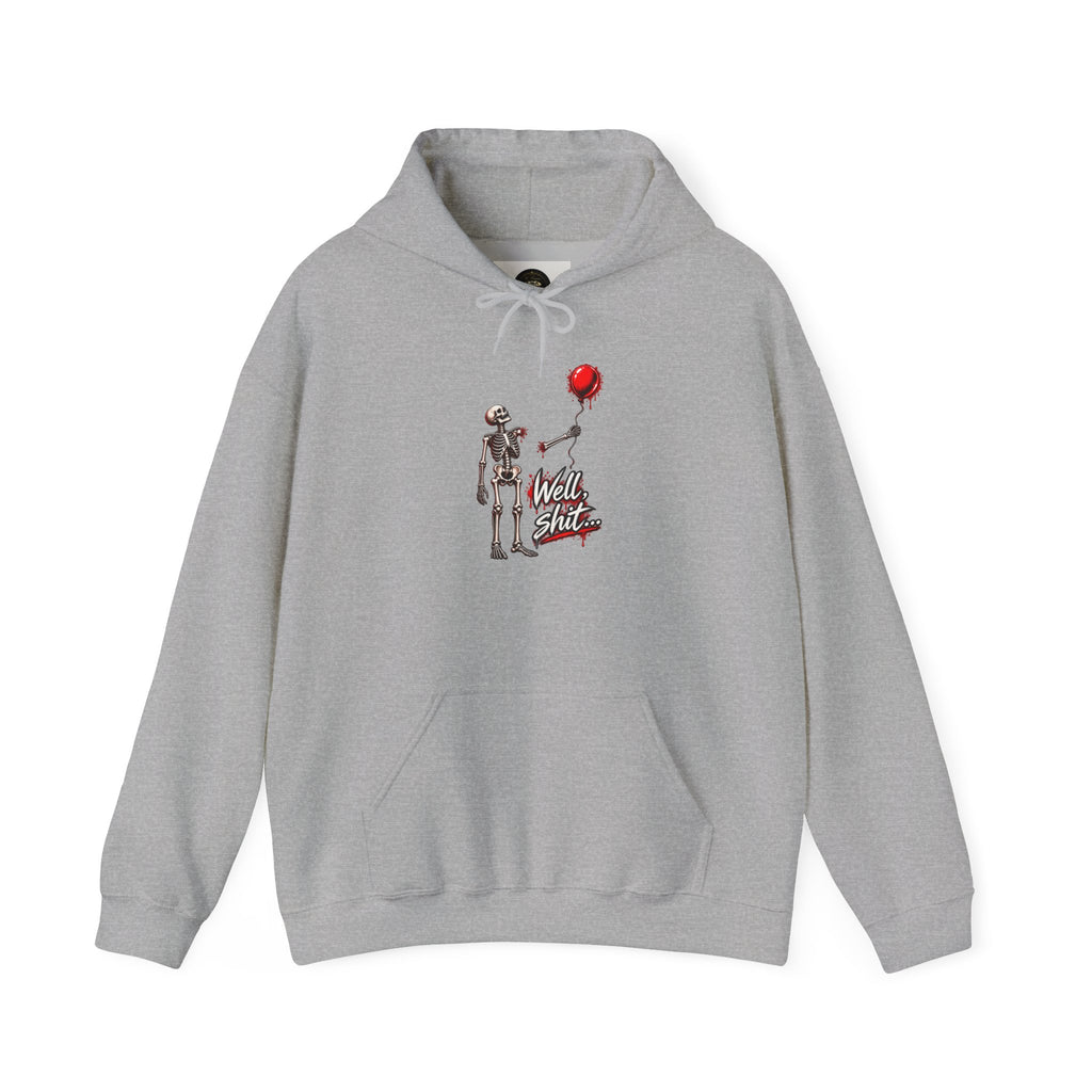 Well, Shit… Skeleton & Red Balloon Hoodie | Unisex Graphic Sweatshirt