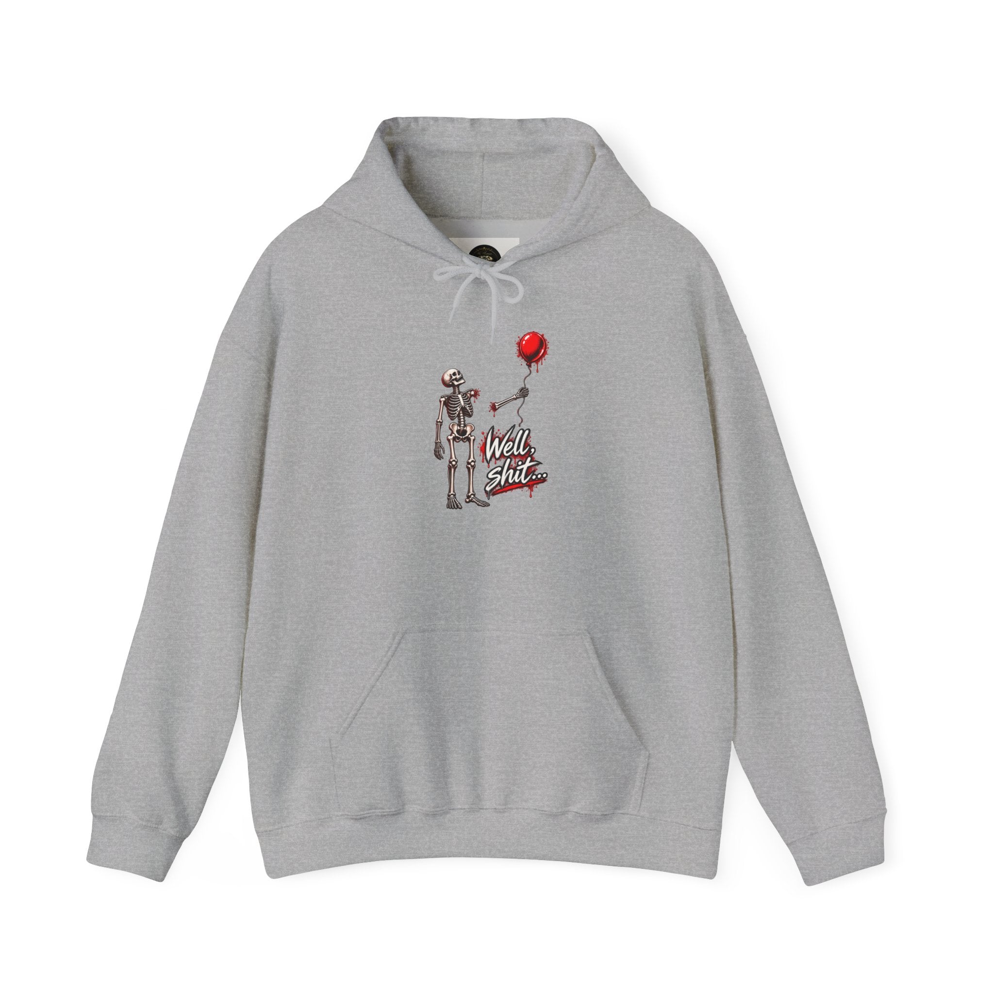 Well, Shit… Skeleton & Red Balloon Hoodie | Unisex Graphic Sweatshirt