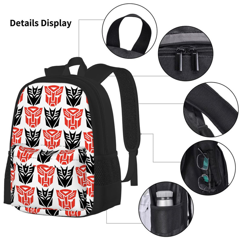 Set of 3 Bags (Oxford Backpack /Lunch Bag /Pencil Pouch) TRANSFORMERS