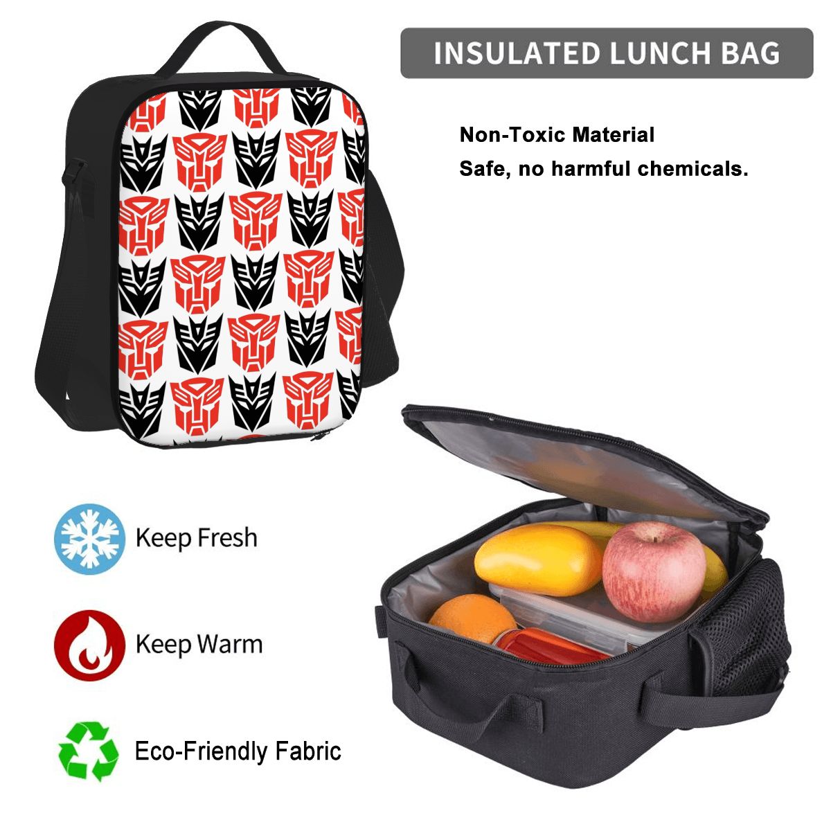 Set of 3 Bags (Oxford Backpack /Lunch Bag /Pencil Pouch) TRANSFORMERS