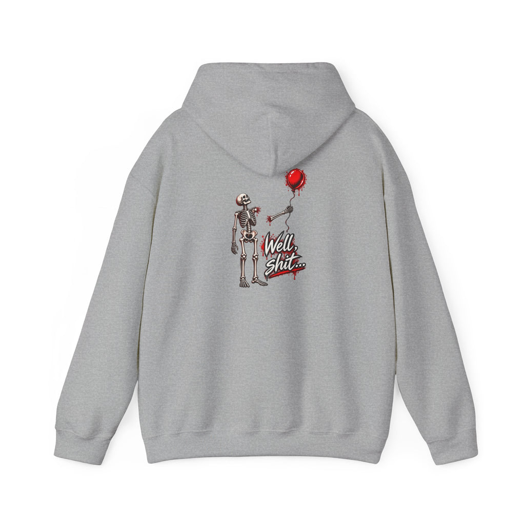 Well, Shit... Skeleton & Red Balloon Hoodie | Unisex Graphic Hoodie