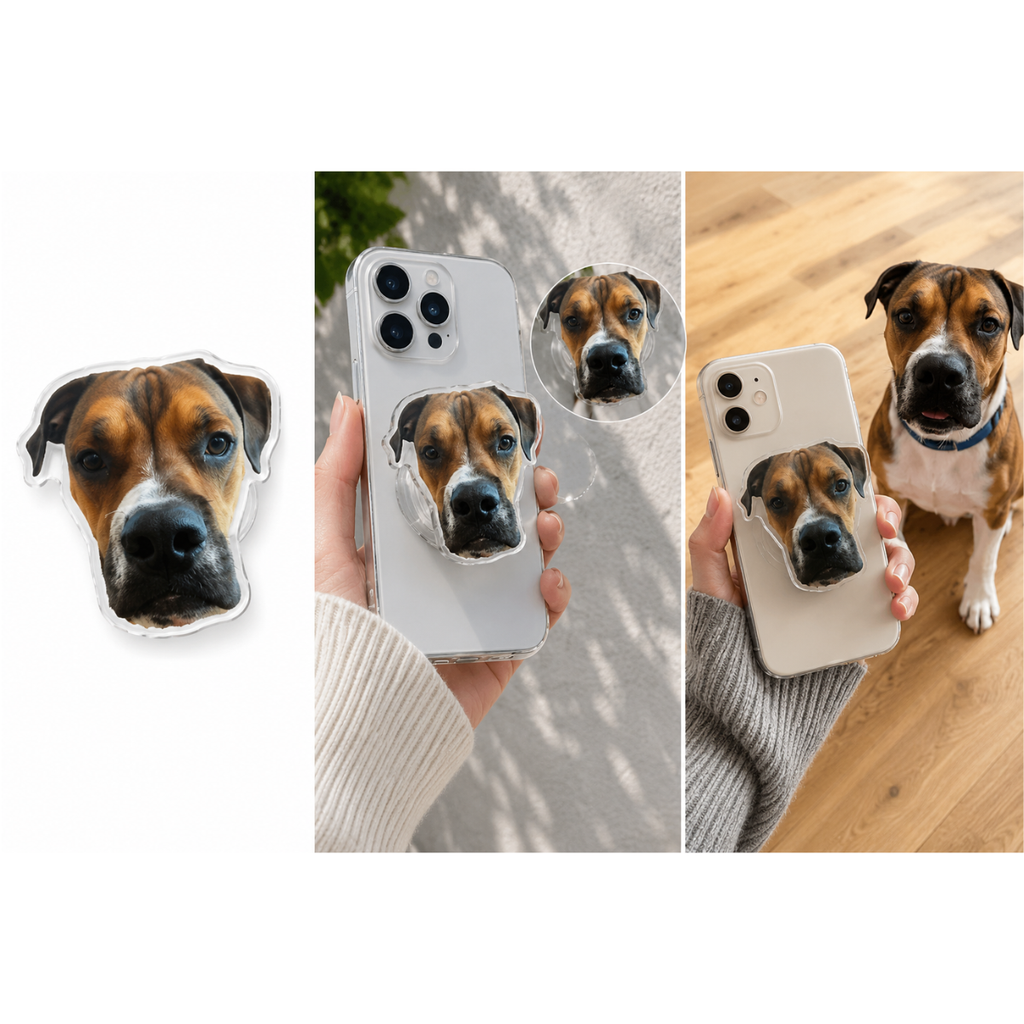 Custom Pet Photo Phone Grip & Stand | Personalized Pet Gift