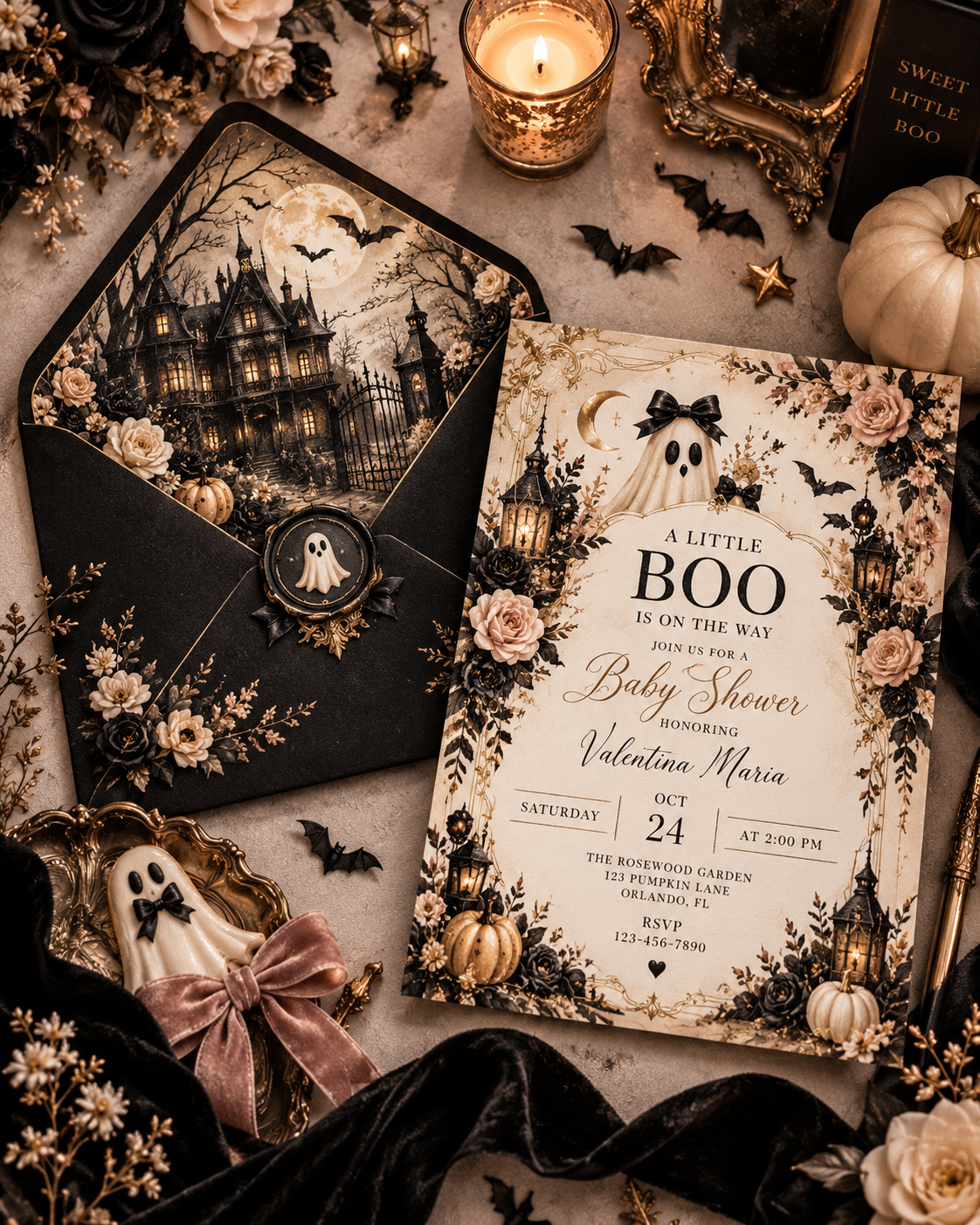 Boo Baby Shower Website Invitation | Interactive Halloween Digital Invite