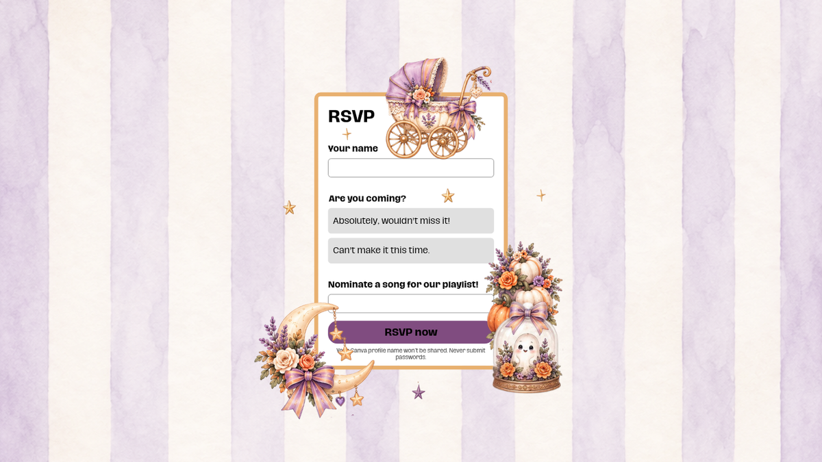 Little Boo Enchantment™ Halloween Baby Shower Website Invitation | Interactive Digital Invite