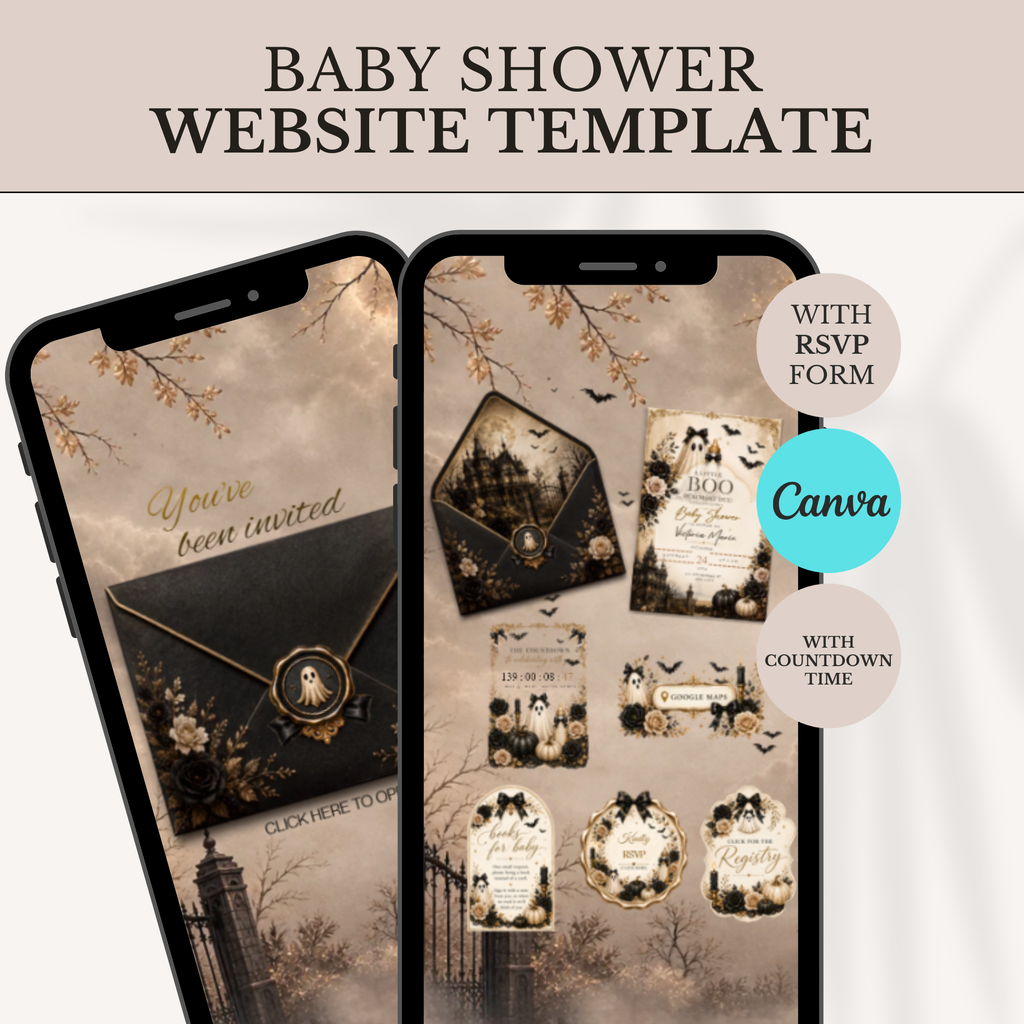 Boo Baby Shower Website Invitation | Interactive Halloween Digital Invite