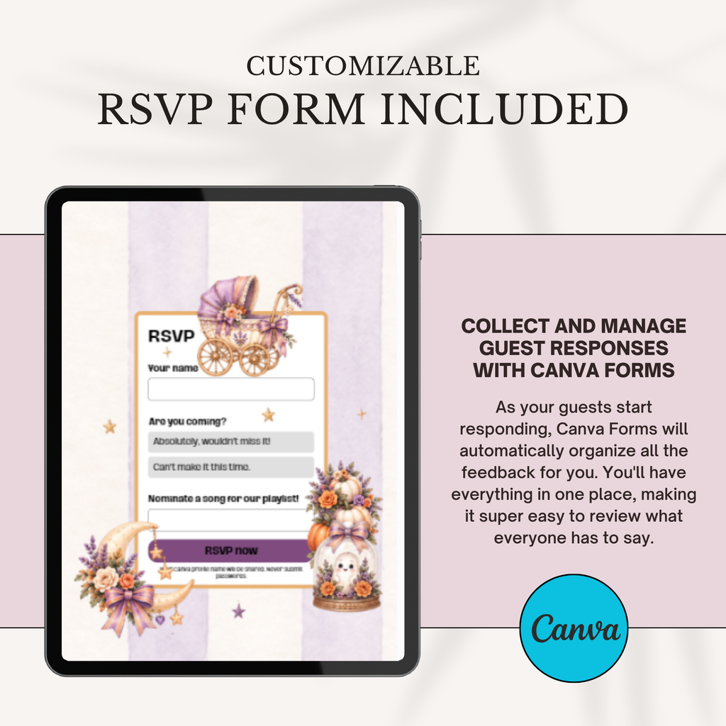 Little Boo Enchantment™ Halloween Baby Shower Website Invitation | Interactive Digital Invite