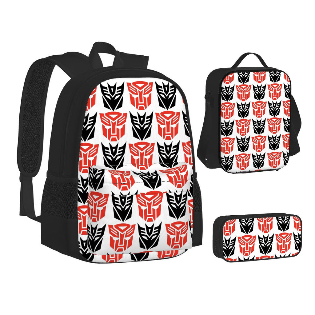 Set of 3 Bags (Oxford Backpack /Lunch Bag /Pencil Pouch) TRANSFORMERS