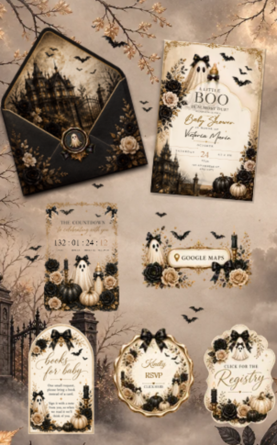 Boo Baby Shower Website Invitation | Interactive Halloween Digital Invite