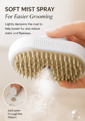 3-in-1 Pet Grooming Brush for Dogs & Cats | Mist Brush