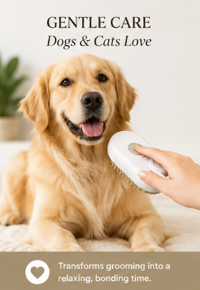 3-in-1 Pet Grooming Brush for Dogs & Cats | Mist Brush
