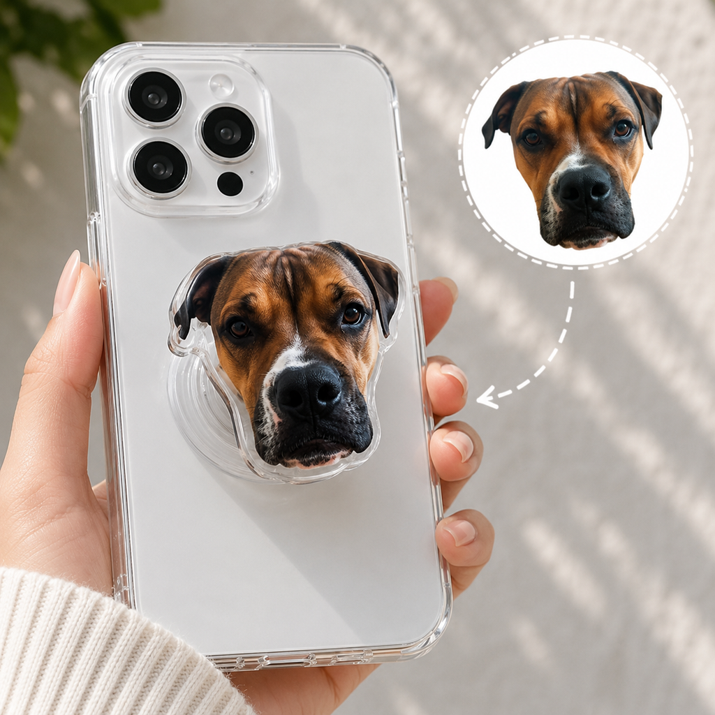 Custom Pet Photo Phone Grip & Stand | Personalized Pet Gift