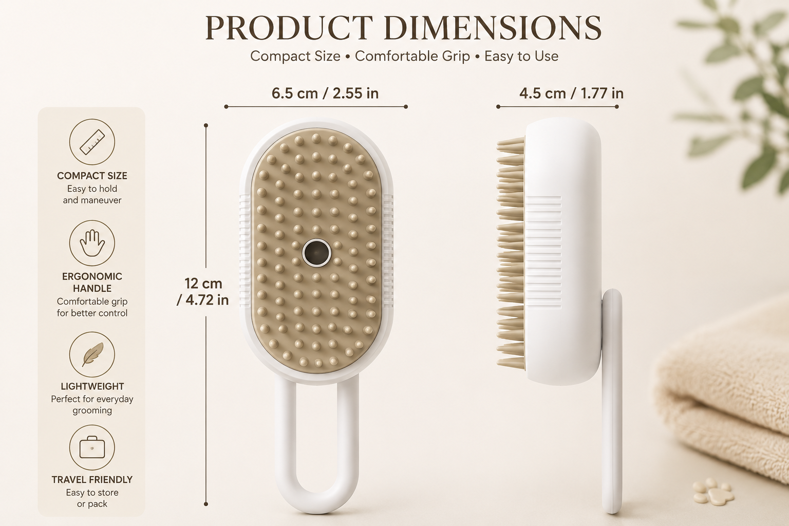 3-in-1 Pet Grooming Brush for Dogs & Cats | Mist Brush